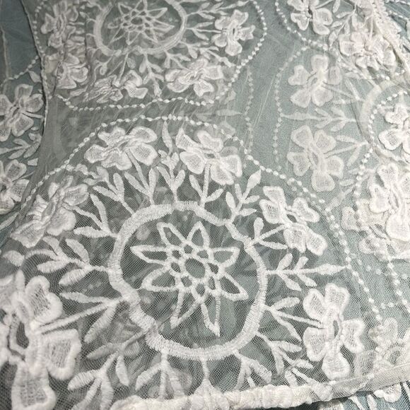 Torrid IVORY CUTOUT SCALLOPED LACE RUANA KIMONO C23 - Picture 7 of 7